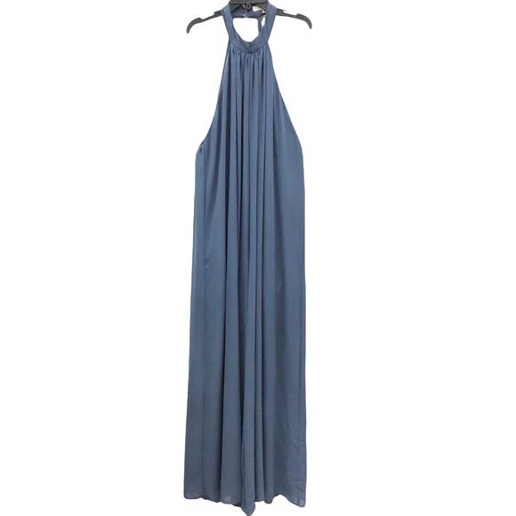 ONE ONE SIX Halter Neck Palazzo Jumpsuit Slate Blue L Evening Wear - Picture 2 of 6